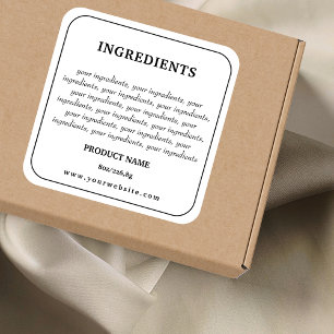 Ingrédients Étiquette de produit