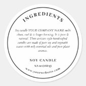 Ingrédients Étiquette de produit (Devant)