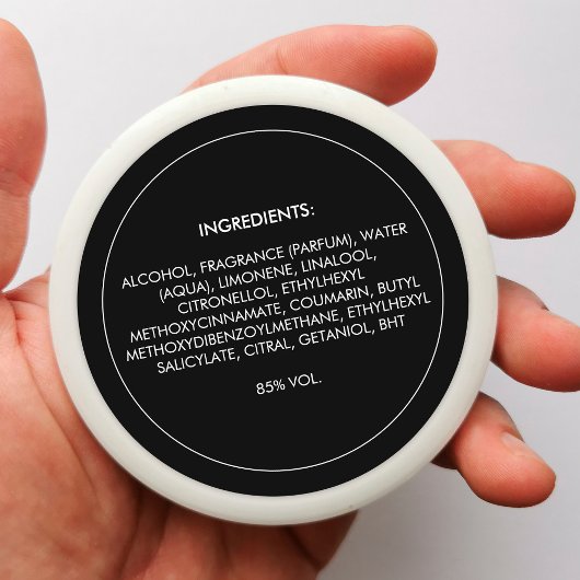 Ingrédients Étiquette de produit Sticker noir