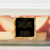 ingrédients imperméables étiquette - or noir carré (Apposé)