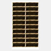 ingrédients imperméables rectangle étiquette or no (Feuille)