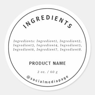 Ingrédients modernes Étiquette produit