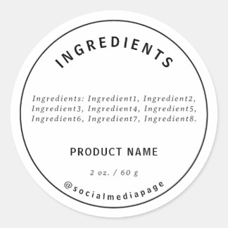 Ingrédients modernes Étiquette produit