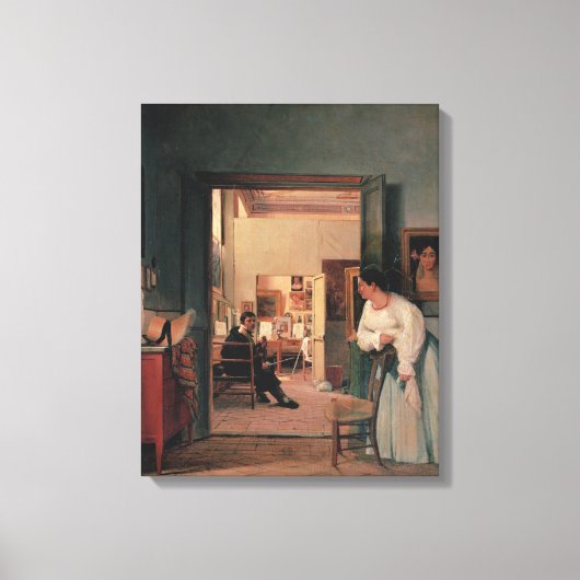 Ingres' Studio in Rome Canvas Afdruk (Voorkant)