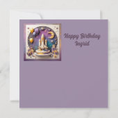 INGRID ~ Carte d'anniversaire ~ Space Rocket ~ (Dos)