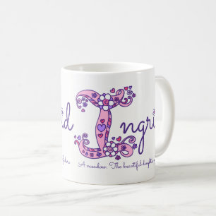 Ingrid naam betekent decoratieve I monogram mok