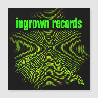 Ingrown Records Groene houtsnede spiraal grote mag