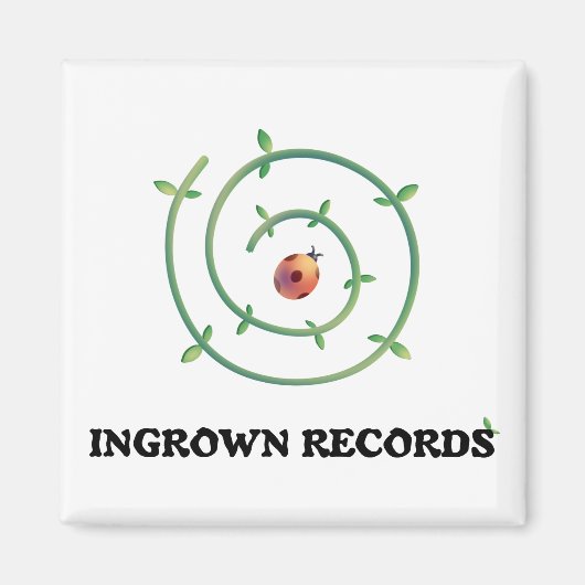 Ingrown Records Ladybug Magnet Carré (Devant)