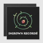 Ingrown Records Ladybug Spiral Magnet Card Black (Devant / Derrière)