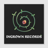 Ingrown Records Ladybug Spiral Magnet Card Black (Devant)