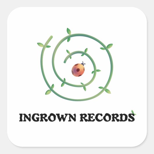 Ingrown Records Ladybug Sticker White (Devant)