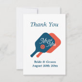 Inhabituel thème de pickleball mariage merci carte (Devant)
