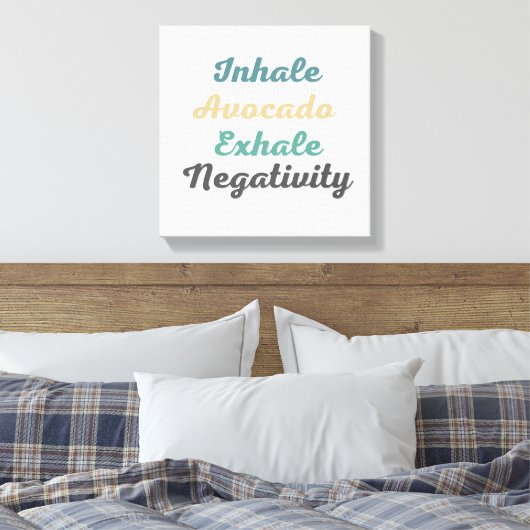 Inhale Avocado Exhale Negatitivity Canvas Kunst (Insitu (Slaapkamer))
