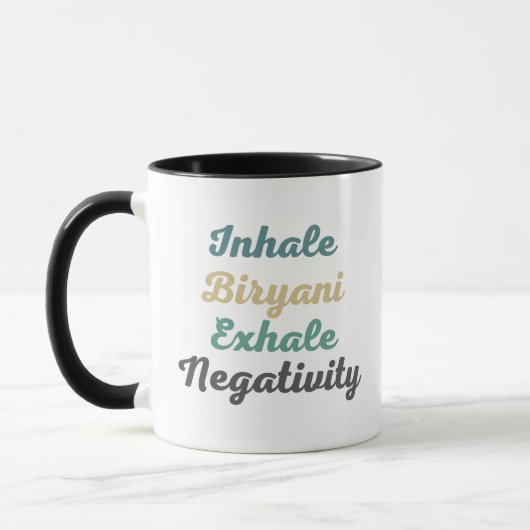 Inhale Biryani Exhale Negatitivity-Mokken en beker Mok (Links)