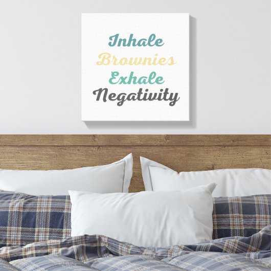 Inhale brownies vergroot de negatieve canvaskunst canvas afdruk (Insitu (Slaapkamer))
