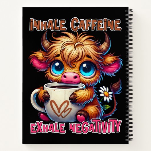 Inhale Caffeine Exhale Negativity Notitieboek (Achterkant)
