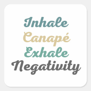 Inhale Canapé Exhale Negativiteit Stickers