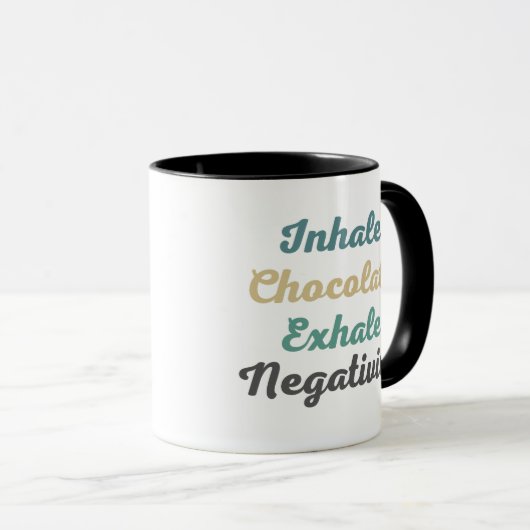 Inhale Chocolate Exhale Negatitivity-Mokken en -be Mok (Voorkant rechts)