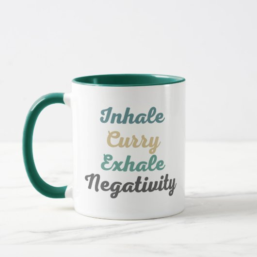 Inhale Curry Exhale Negatitivity-Mokken en bekertj Mok (Links)