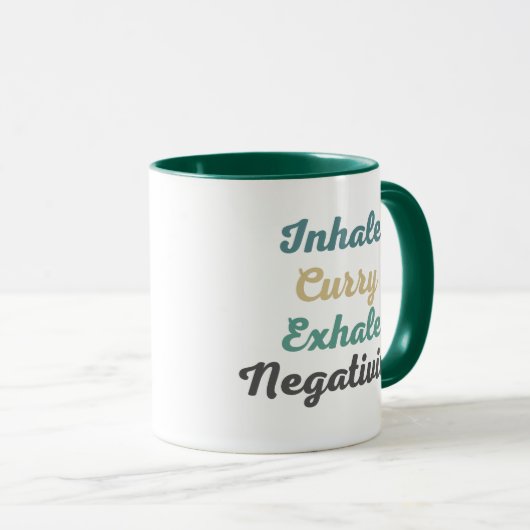 Inhale Curry Exhale Negatitivity-Mokken en bekertj Mok (Voorkant rechts)