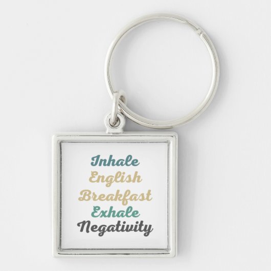Inhale Engelstalige Breakfast Exhale Negativiteit Sleutelhanger (Voorkant)