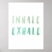 Inhale Exhale affirmation verte affiche (Devant)