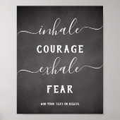 Inhale Exhale Black White Inspirerend Poster (Voorkant)