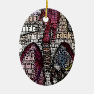 Inhale exhale keramisch ornament