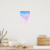 inhale exhale poster tekst over blauwe waterverf k (Keuken)