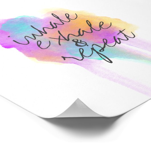 inhale exhale poster texte sur l'aquarelle (Coin)