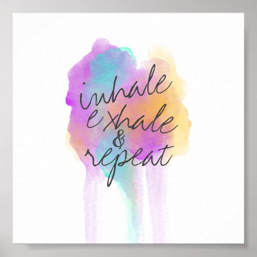 inhale exhale poster texte sur l'aquarelle (Devant)