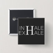 Inhale exhale vierkante button 5,1 cm (Voorkant /achterkant)