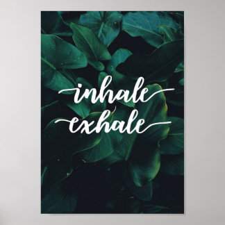 inhale exhale yoga spiritueel poster met voorbedac