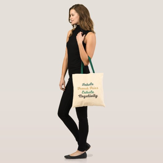 Inhale French Fries Exhale Negatitivity Canvas tas (Voorkant (model))