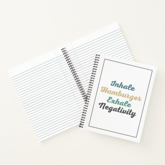 Inhale Hamburger Exhale Négativité Carnet (Intérieur)