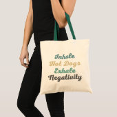 Inhale Hot Dogs Exhale Negatitivity Canvas tas (Voorkant (product))