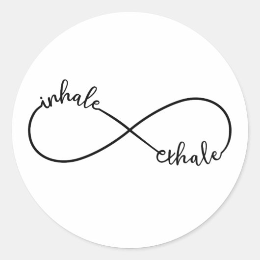 Inhale, uitademing, oneindig teken ronde sticker (Voorkant)