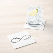 Inhale, uitademing, oneindig teken vierkante kartonnen onderzetter (Insitu)