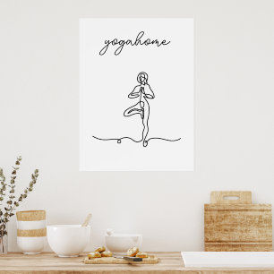 Inhaleer Exhale Meditatie moderne yoga studio Poster
