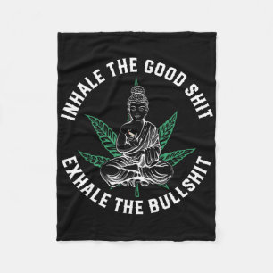 Inhaleer het goede, exhaleer de stier Yoga Wiet Na Fleece Deken