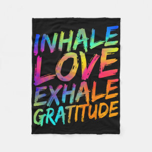 Inhaleer Liefde Exhaleer Dankbaarheid Yoga Meditat Fleece Deken