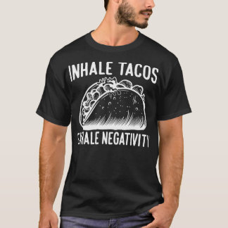 Inhaleer taco's ademen negativiteit uit t-shirt