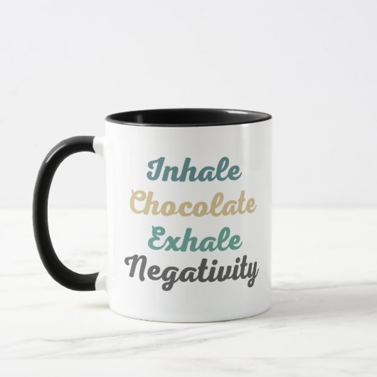 Inhaler Chocolat Exhale Négativité Mugs et tasses (Gauche)