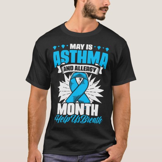Inhaler Respiratory May Is Asthma And Allergy Awar T-shirt (Voorkant)
