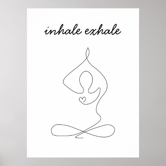 Inhaleren Uitademen Yoga pose moderne studio Poster (Voorkant)