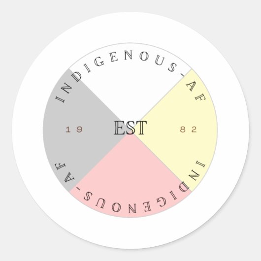 Inheems AF Medicine Wheel Ronde Sticker (Voorkant)