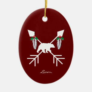 Inheems Amerikaans kerstdecoratie Beer Keramisch Ornament