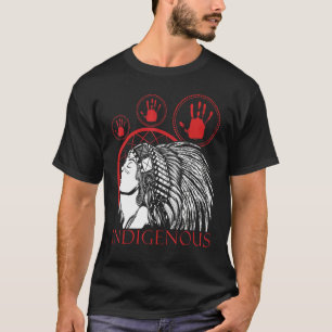 Inheems Amerikaans Rood Hand Indisch Bloed T T-shirt