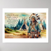 Inheems Amerikaans spreekwoord Luister naar de win Poster (Voorkant)
