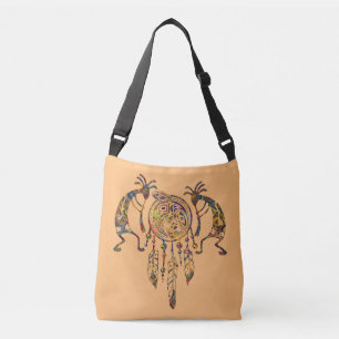 Inheems Amerikaanse Kokopelli Walvis Droomvanger 2 Crossbody Tas